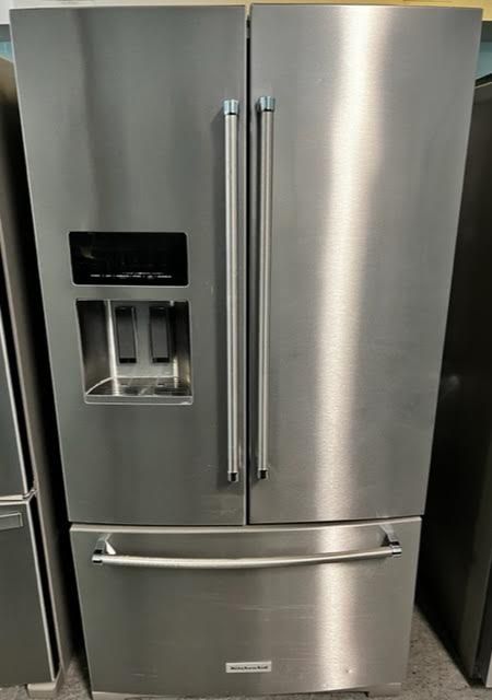 ‼️👀Kitchen Aid New Scratch&Dent Stainless French Door 36” Width  Fridge $2600     -15%Off‼️