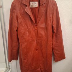 Aviatrix Leather Trench Coat