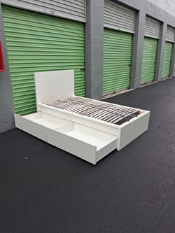 Twin size storage bed