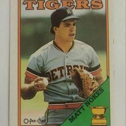 1988 O-Pee-Chee Matt Nokes Detroit Tigers #266 All-Star Baseball Card Vintage Collectible Trading Sports MLB Major League Pro
