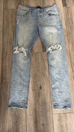 Purple Jeans Light Wash Distressed Slim Jeans
