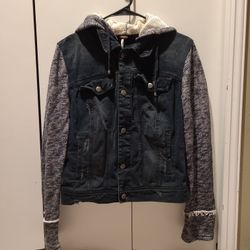 Kids Black Free People Denim Jacket, Size Large