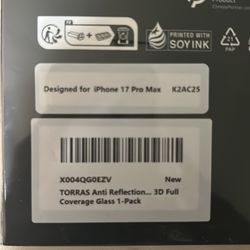Brand new Torras Antireflection screen protector for iPhone 17 max pro
