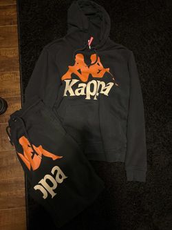 Orange and Black Kappa Tracksuit