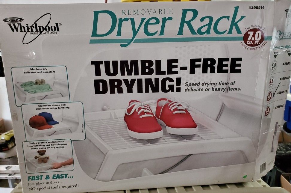 whirlpool removable dryer rack