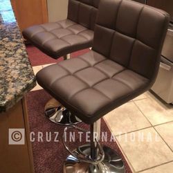 New 2 Brown Bar Stools 