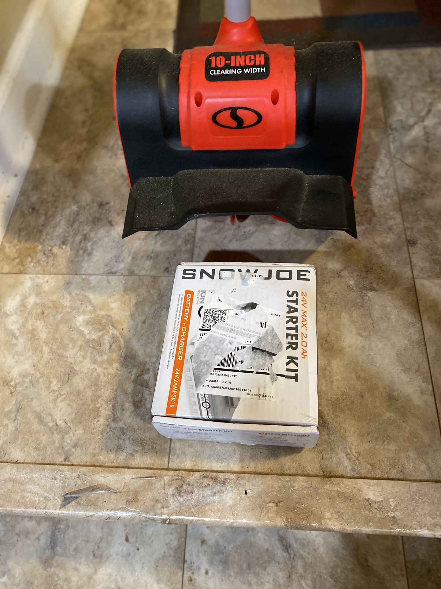 Snow Joe 24-Volt 10-Inch 4-Ah Cordless Snow Shovel, Kit with (NEW) 4-Ah Battery + Quick Charger