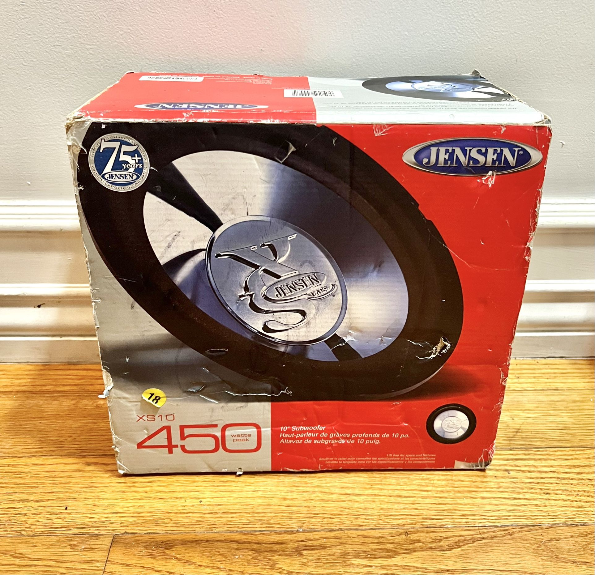 Jensen XS 10” Subwoofer New in Box - 450 Watts Peak, 150 Watts RMS