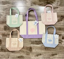 $75 Set: Summer Striped Mini Tote + Large Lavender Tote