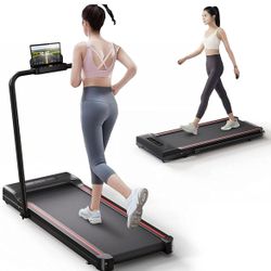 Sperax Treadmill-Walking Pad-Under Desk Treadmill-3 in 1 Folding Treadmill-Treadmills for Home-Black Red @T4-77