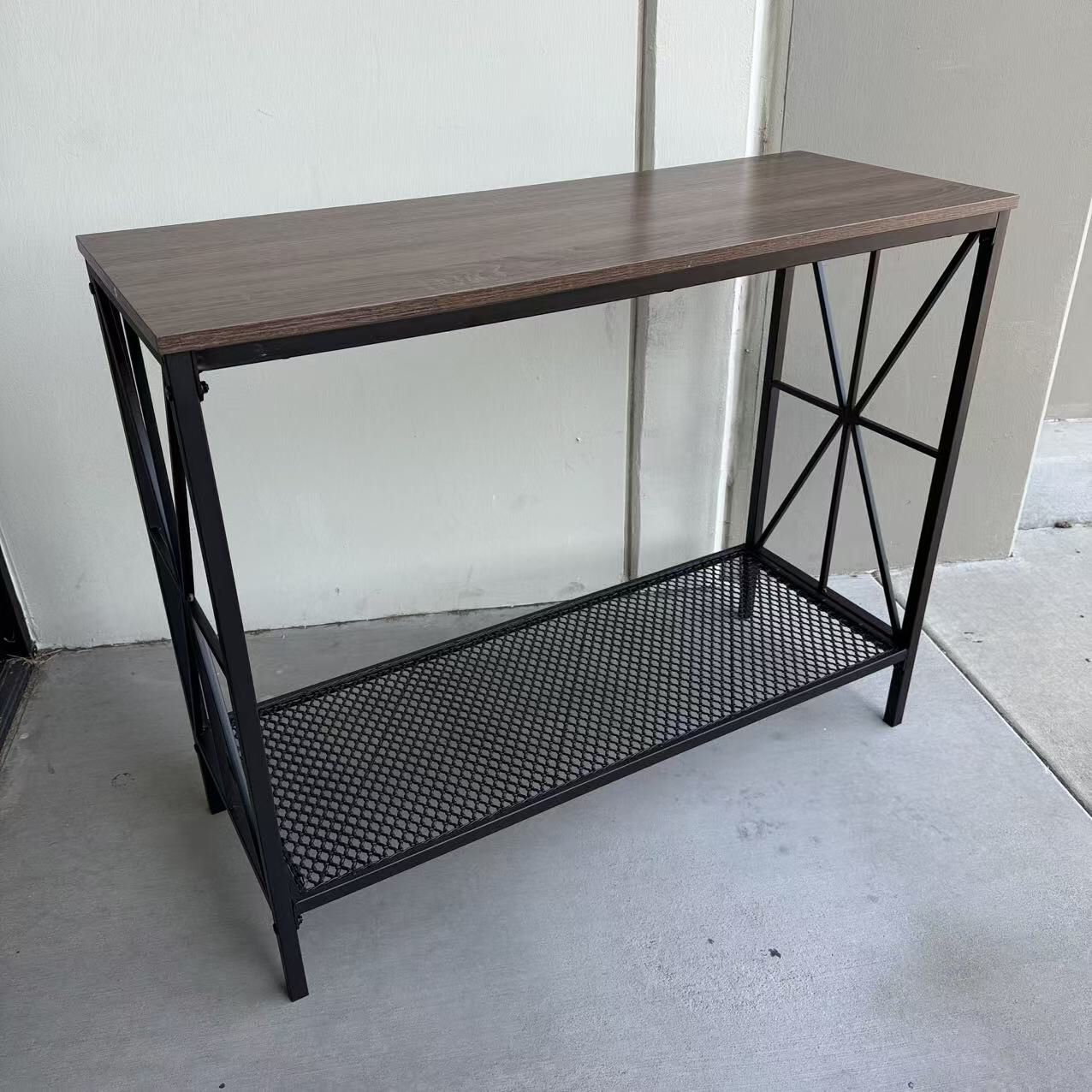 New In Box 40x15x32 Inch Tall Console Accent Side Table Shelf Steel Frame Home Decor Display Stand Furniture
