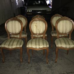 Antique Vintage Nice Chairs Six Total 