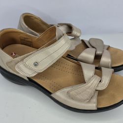 Revere Geneva Sandal Womens Size 8 Champagne Leather Strappy Sandals Comfortable