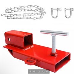 Forklift Trailer Hitch Attachment, EBESTTECH 1 PC 2" Receiver Trailer Towing Adapter with Chain Red