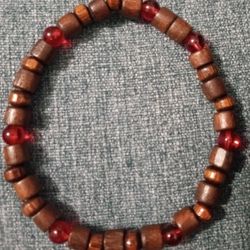 Brown And Red Bead Bracelet