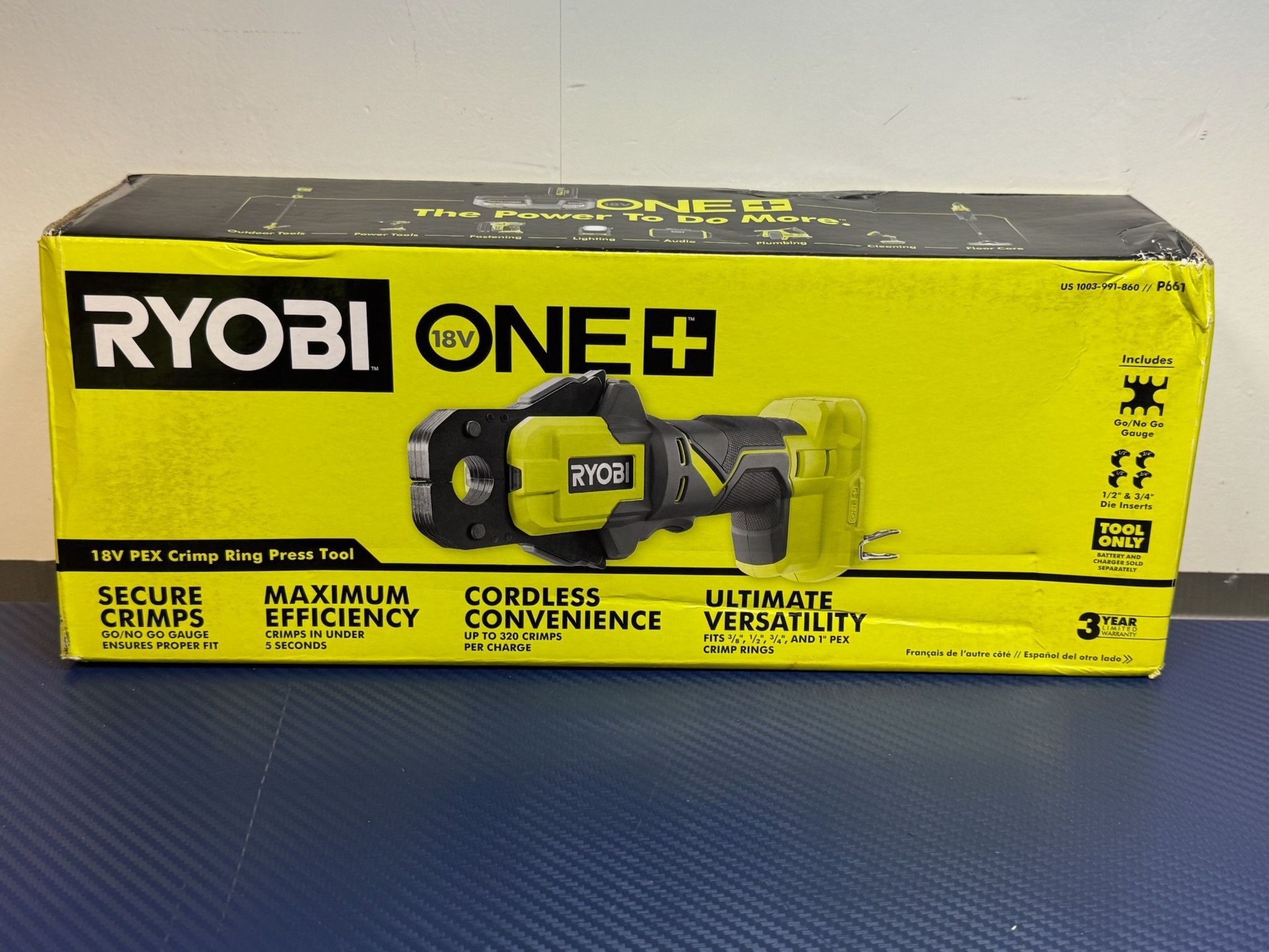 RYOBI P661 ONE+ 18V PEX Crimp Ring Press Tool (Tool Only)