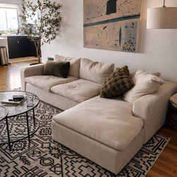 Modern Beige Sectional Sofa with Reversible Chaise