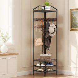 Coat Rack, Corner Hall Tree