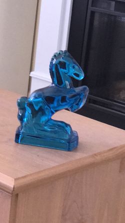 Vintage Blue Rearing Horse