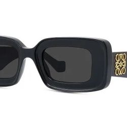 Loewe Rectangular Frame Sunglasses Black LW40101I NWT Gold 