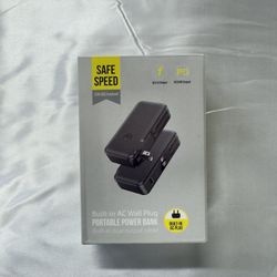 QiSa Portable Charger, Power Bank, 16000mAh Power Bank Built-in AC Wall Plug and Cables, PD 30W and