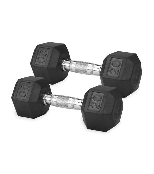 Rubber & Cast Iron Hex Dumbbell Set 20 Lbs (40 Lbs TOTAL). 

New/Never Used. 