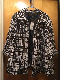 NEW Maggie Barnes – Black & White Blazer – Women’s 4X