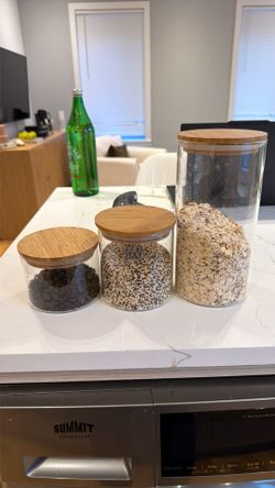 Glass Jars with Wood Tops