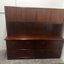 OFFICE/HOME CREDENZA WITH HUTCH 