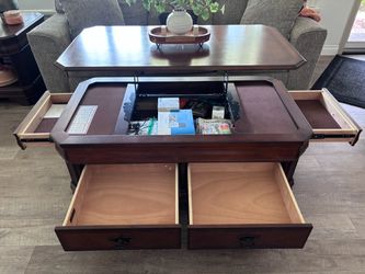 Lift-Top Coffee Table with Storage Drawers