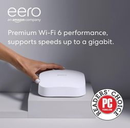 Eero  Pro 6 mesh Wi-Fi 6 router | Fast and reliable gigabit speeds | connect 75+ devices | Coverage up to 2,000 sq. ft.