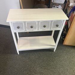 Wood White Entry Table 