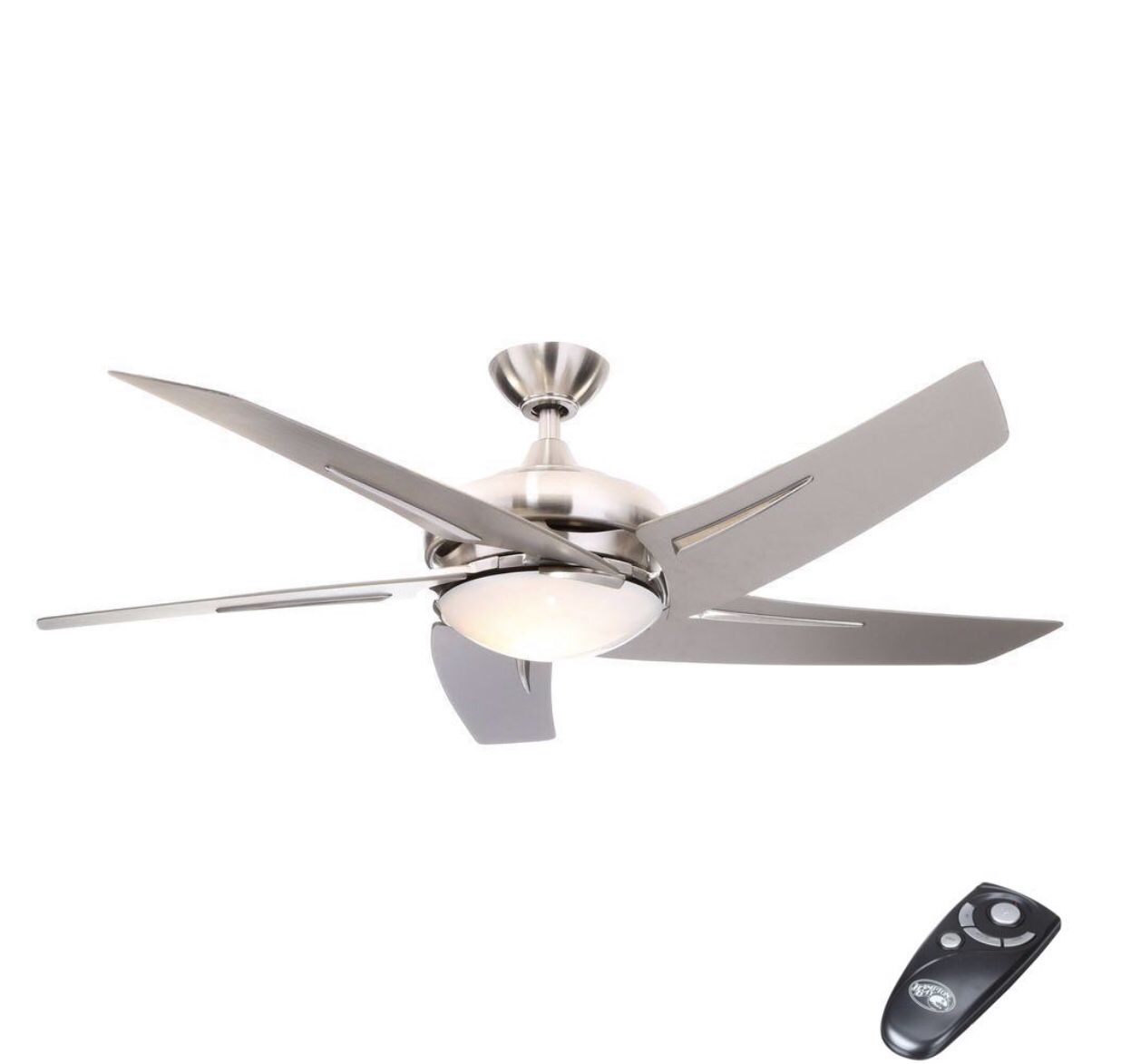 Hampton Bay Sidewinder 54 in. Indoor Brushed Nickel Ceiling Fan with Light Kit and Remote Control- NEW IN BOX
