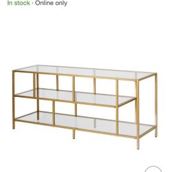 Gold and Glass TV Stand Entertainment Center 55"