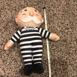 9” vintage Mr. Monopoly go to jail stuffed animal