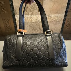 Gucci Boston Black Leather Bag 