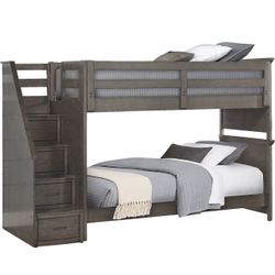 Twin Over Twin Bunk bed With Stairs