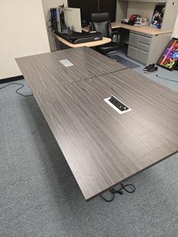 Large Conference Table with Built-In Power