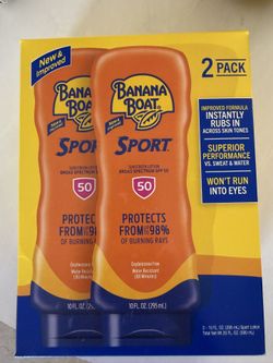 New In Box 2 Pack Banana Boat Sport Sunscreen $10