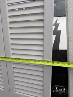 (2) Available -24"x 79.5" Plantation Louvered Solid Core, White Wood, Closet Bi-Fold Door