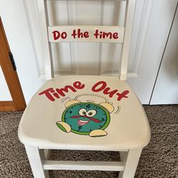 Vintage  Solid Wood Childrens School - Time Out Chair 