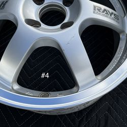 VOLK RACING TE37 CUP 15x6.5” +35 4X100 SILVER DIAMOND LIP WHEELS