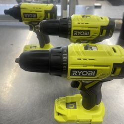 Ryobi Drill’s 2 P215’s Drills, 1 P235AVN Impact Drill 