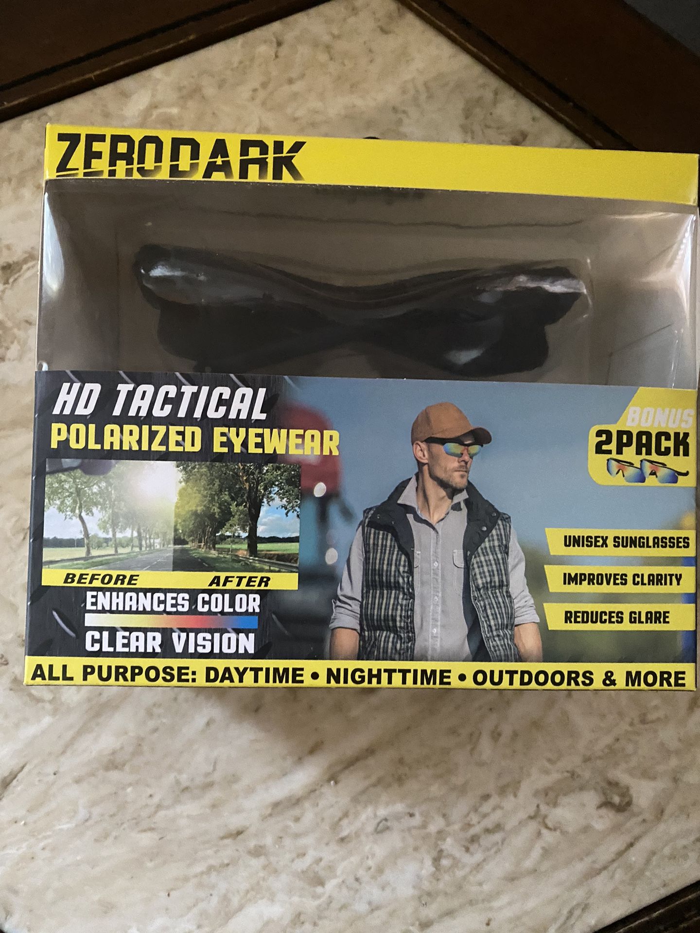 Zero Dark 2 Pack Tactical Sport Sunglasses Unisex Cycling Running Sun Shades (NIB)