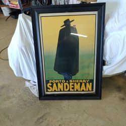 Very Large Vintage Sandman Framed Poster
