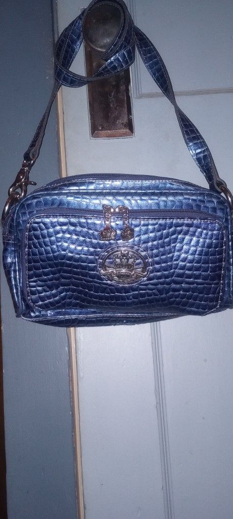 KATHY BAG PURSE(BLUE ALLIGATOR SKIN LEATHER)