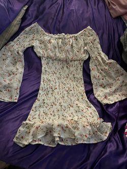 Floral Smocked Off-Shoulder Mini Dress