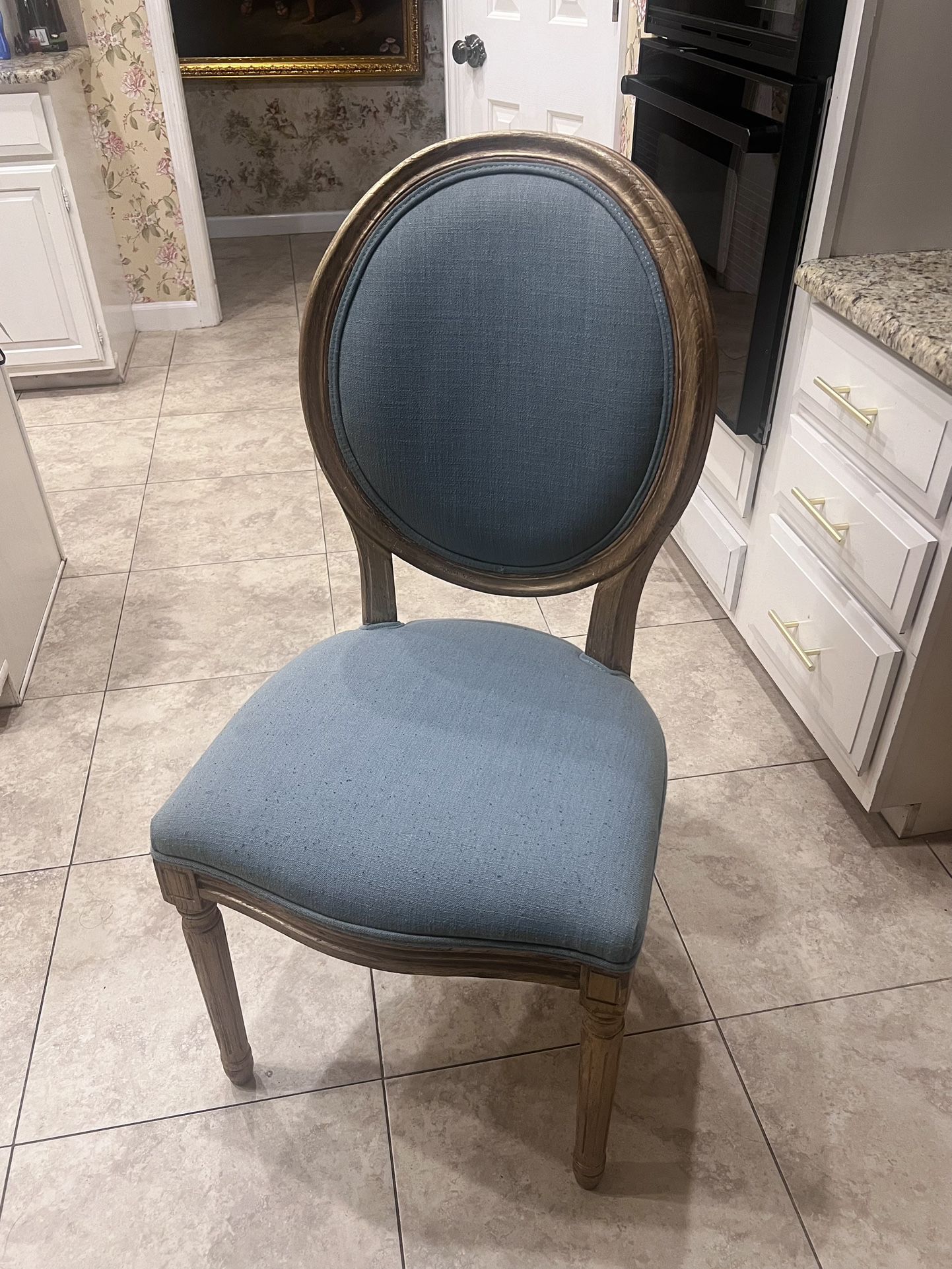 Vintage French Country Blue Chair 