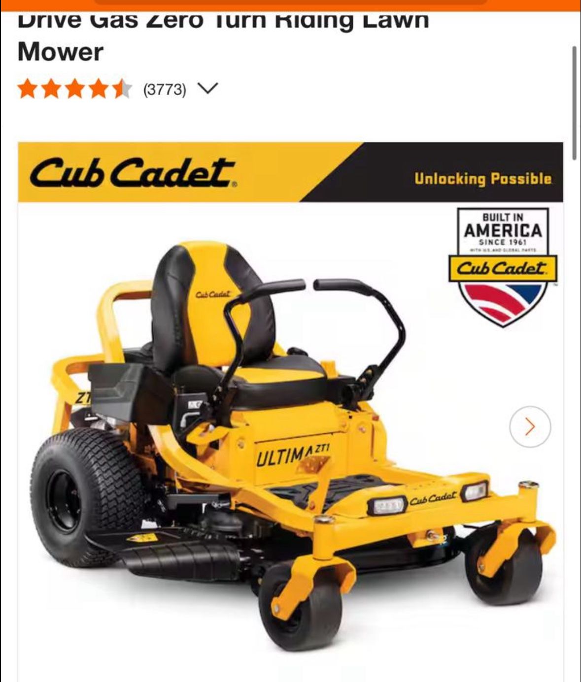 Cub cadet Ultima 42 in. 22 HP V-Twin Kohler 7000 Engine Dual Hydrostatic Drive Gas Zero Turn Riding Lawn Mower
