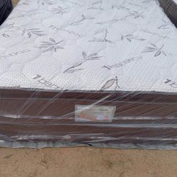 Brand New Queen Size Pillowtop Mattress Included Box Spring.